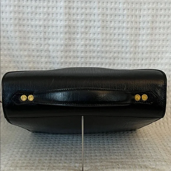 Bally Black Leather Briefcase with Gold Accents - Picture 10 of 16